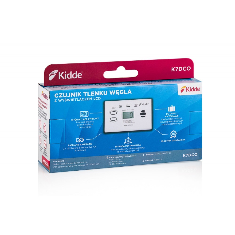 Carbon monoxide detector Kidde K7DCO with display White Carbon monoxide detector Kidde K7DCO with display White
