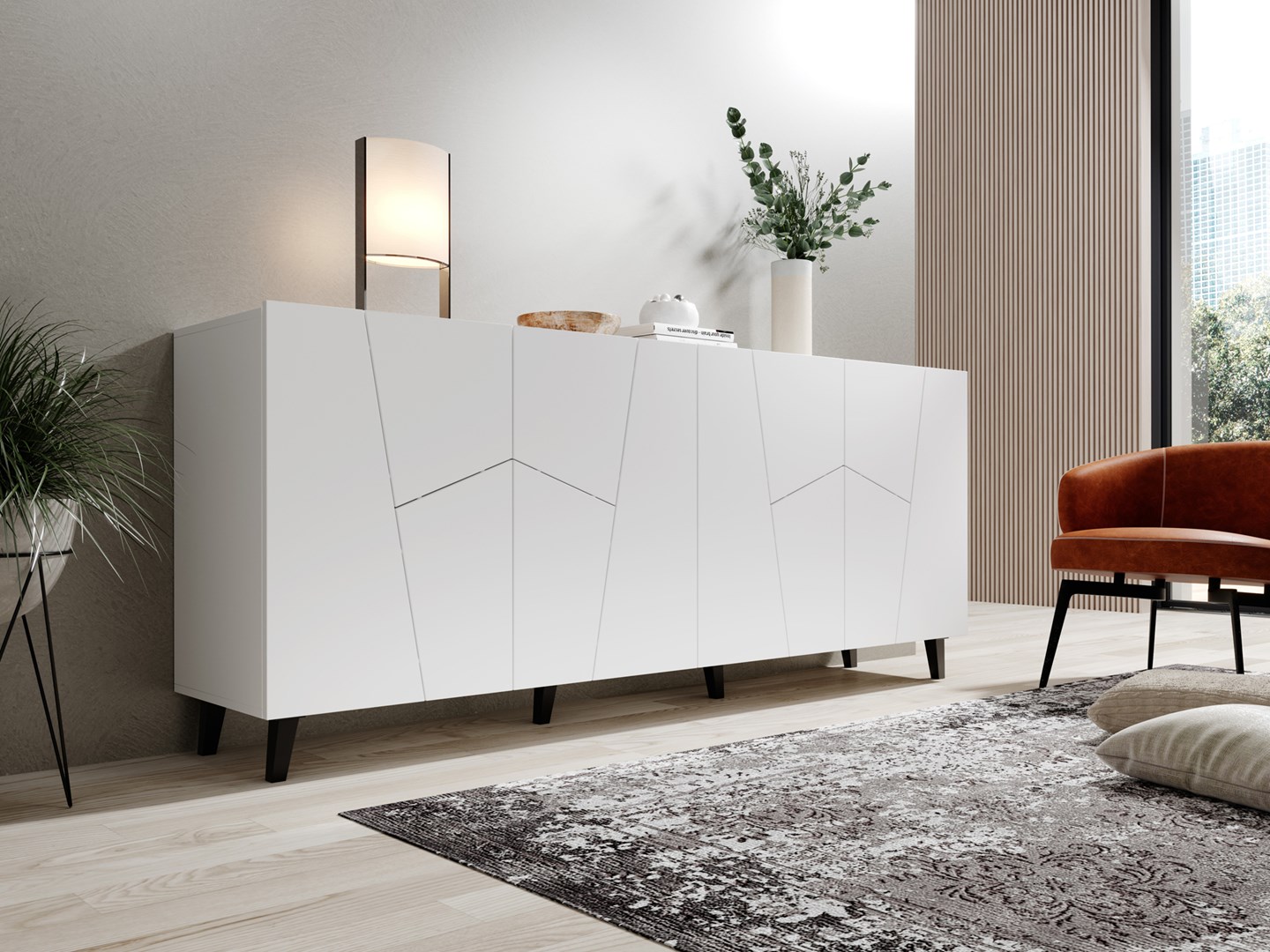 ETNA chest of drawers 200x42x82 white matt ETNA chest of drawers 200x42x82 white matt
