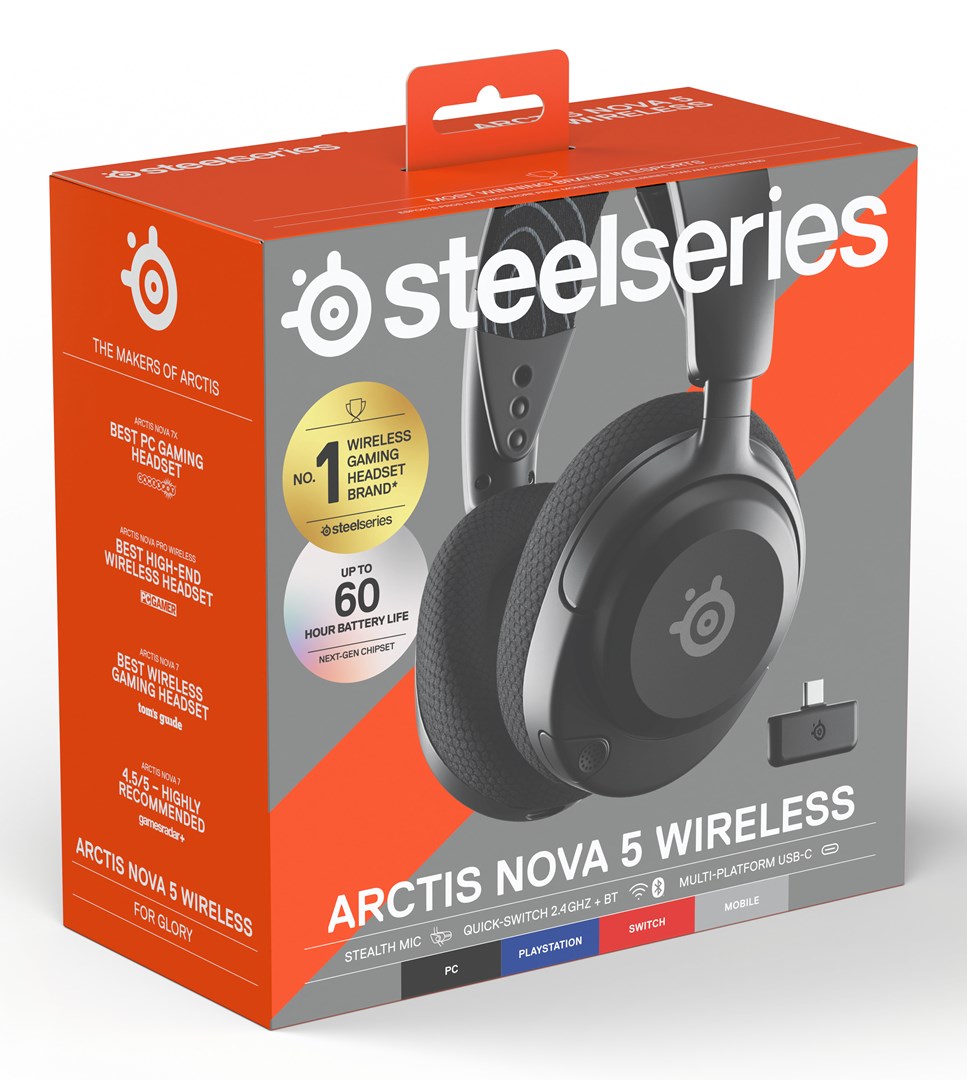 SteelSeries | Gaming Headset | Arctis Nova 5 | Bluetooth | Over-ear | Microphone | Noise canceling | Wireless | Black SteelSeries | Gaming Headset | Arctis Nova 5 | Bluetooth | Over-ear | Microphone | Noise canceling | Wireless | Black