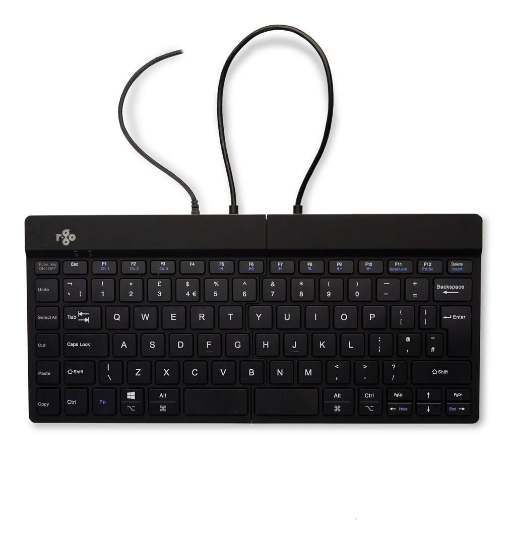 R-Go Tools Ergonomic keyboard R-Go Split Break v2 with break software, ergonomic split keyboard, QWERTY (UK), Wired, black R-Go Tools Ergonomic keyboard R-Go Split Break v2 with break software, ergonomic split keyboard, QWERTY (UK), Wired, black