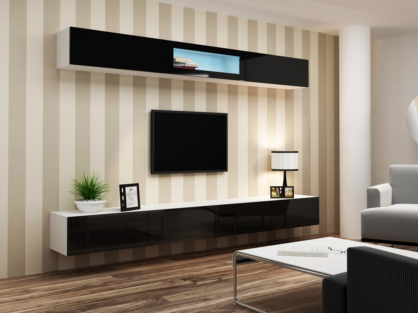 Cama Cabinet VIGO "90" full 90/35/32 white/black gloss Cama Cabinet VIGO "90" full 90/35/32 white/black gloss