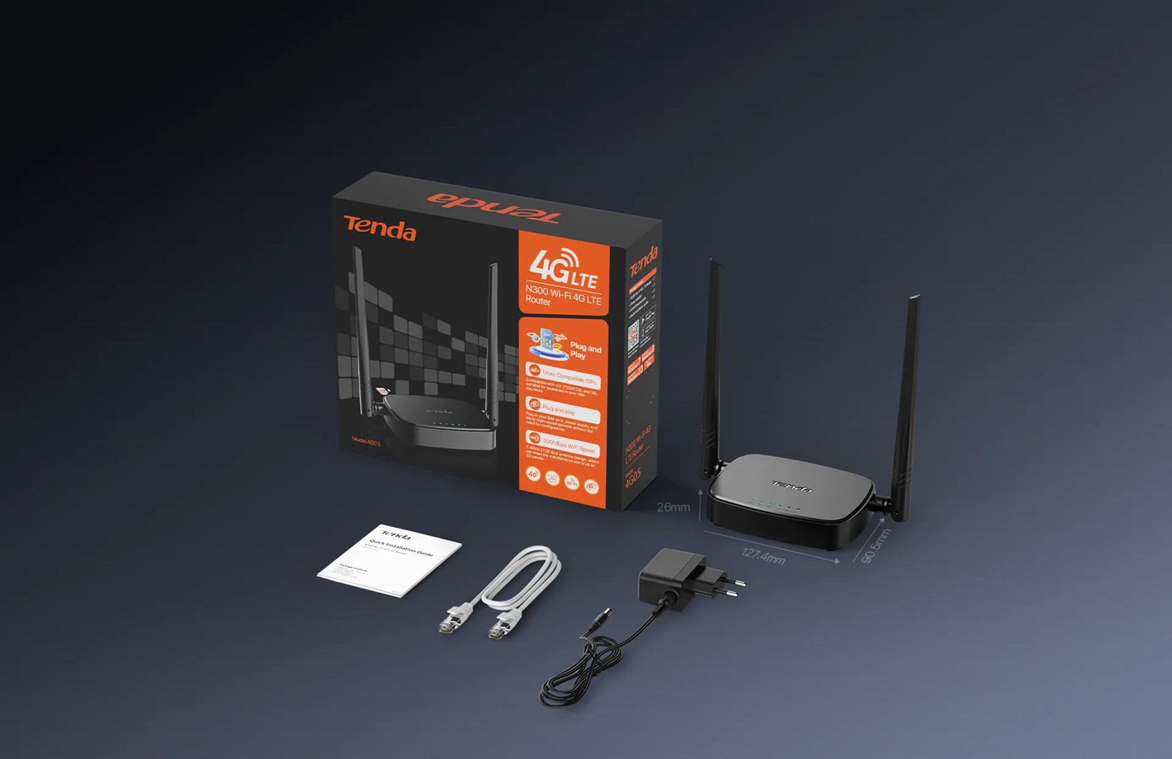 Tenda 4G05 wireless router Fast Ethernet Single-band (2.4 GHz) Black Tenda 4G05 wireless router Fast Ethernet Single-band (2.4 GHz) Black
