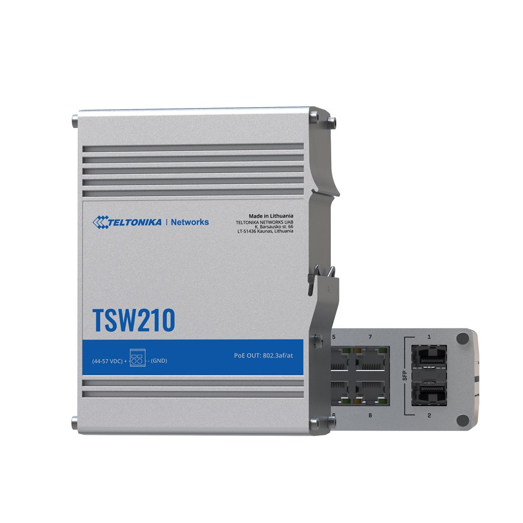 Teltonika TSW210 network switch Unmanaged Gigabit Ethernet (10/100/1000) Aluminium Teltonika TSW210 network switch Unmanaged Gigabit Ethernet (10/100/1000) Aluminium