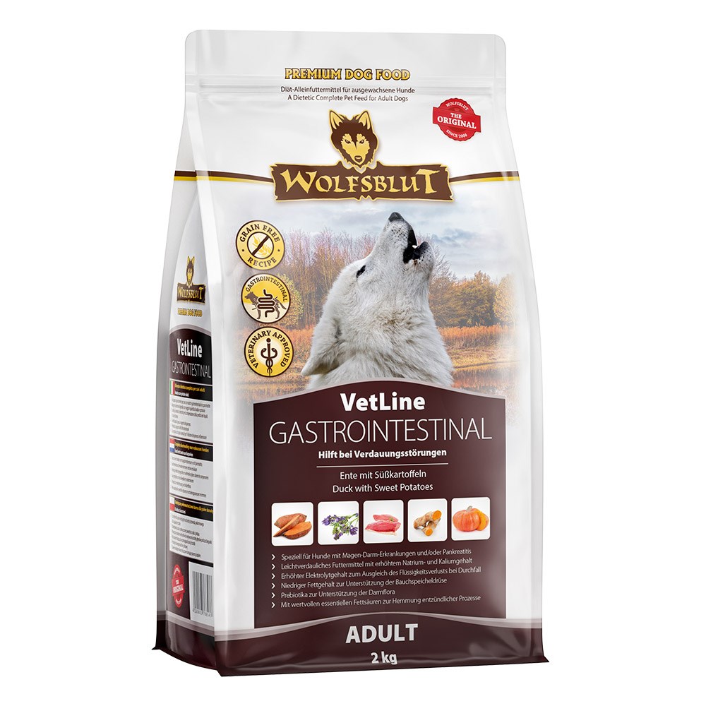 WOLFSBLUT VetLine Gastrointestinal Duck - dry dog food - 2kg WOLFSBLUT VetLine Gastrointestinal Duck - dry dog food - 2kg