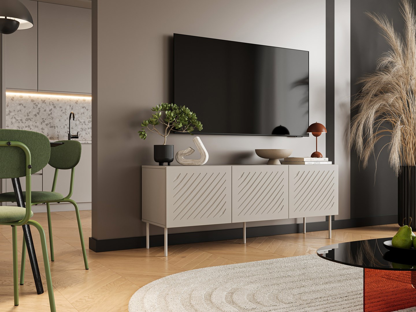 Cama RTV cabinet SIENA 150.5x40x60 cashmere matt Cama RTV cabinet SIENA 150.5x40x60 cashmere matt