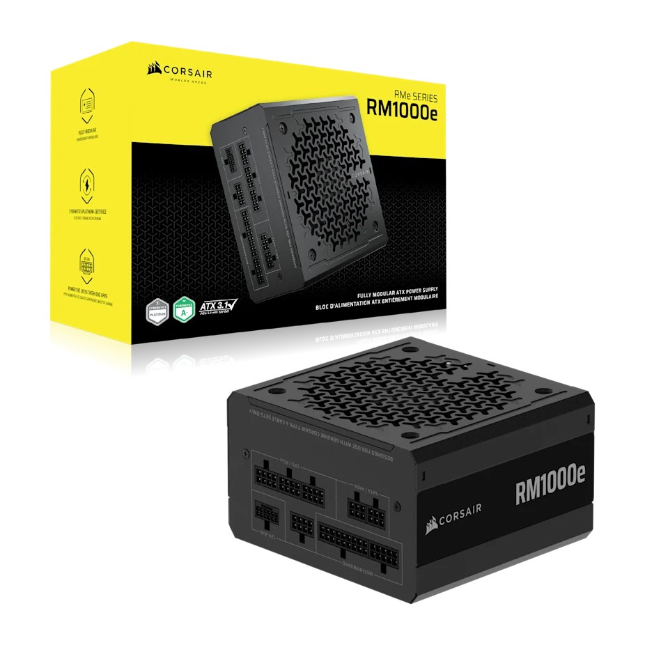 Corsair RMe Series RM1000e power supply unit 1000 W 24-pin ATX ATX Black Corsair RMe Series RM1000e power supply unit 1000 W 24-pin ATX ATX Black