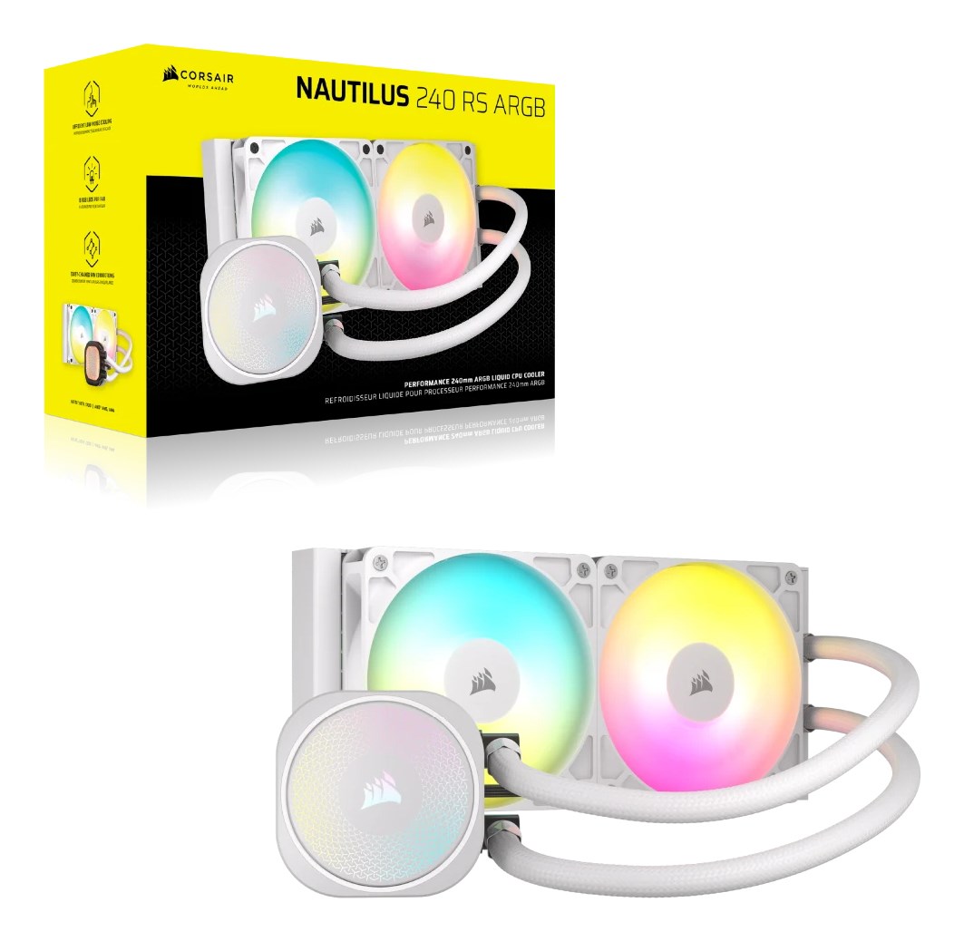 Corsair Nautilus 240 RS ARGB Liquid Processor All-in-one liquid cooler White 1 pc(s) Corsair Nautilus 240 RS ARGB Liquid Processor All-in-one liquid cooler White 1 pc(s)