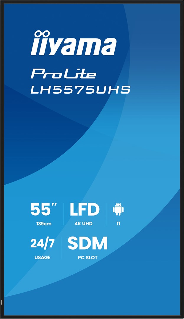 iiyama 55" 4K UHD Professional Digital Signage 24/7 display featuring Android OS, FailOver and Intel® SDM slot iiyama 55" 4K UHD Professional Digital Signage 24/7 display featuring Android OS, FailOver and Intel® SDM slot