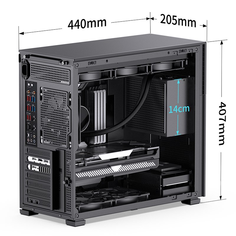 Jonsbo D41 MESH Screen ATX Case, Tempered Glass - black Jonsbo D41 MESH Screen ATX Case, Tempered Glass - black