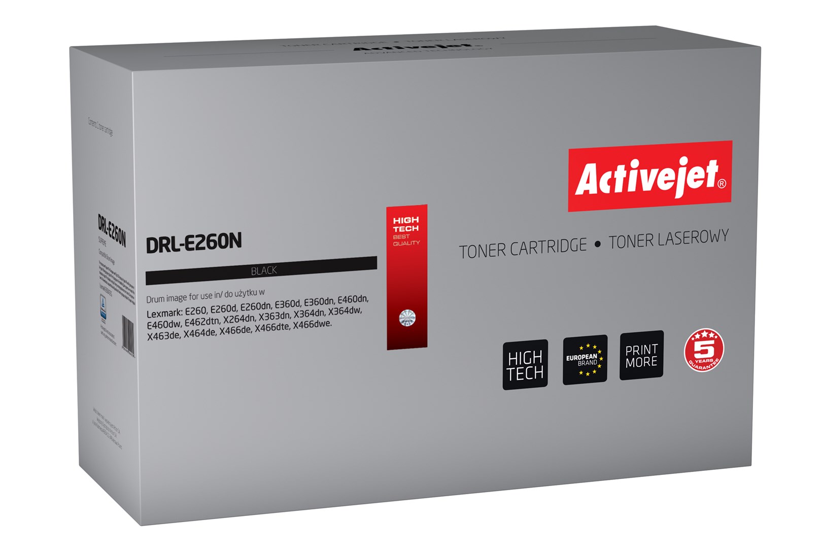 Activejet DRL-E260N drum (replacement for Lexmark E260X22G; Supreme; 30000 pages; black) Activejet DRL-E260N drum (replacement for Lexmark E260X22G; Supreme; 30000 pages; black)
