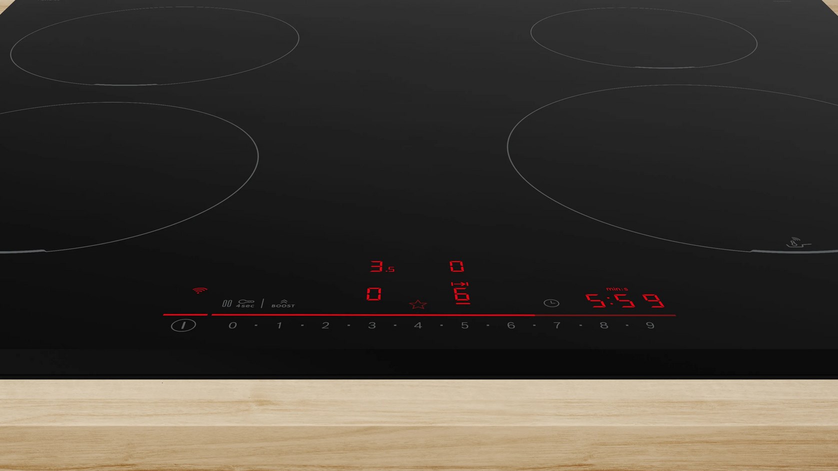 Bosch Serie 6 PIE631HB1E 60 cm 4-zone black built-in induction hob Bosch Serie 6 PIE631HB1E 60 cm 4-zone black built-in induction hob