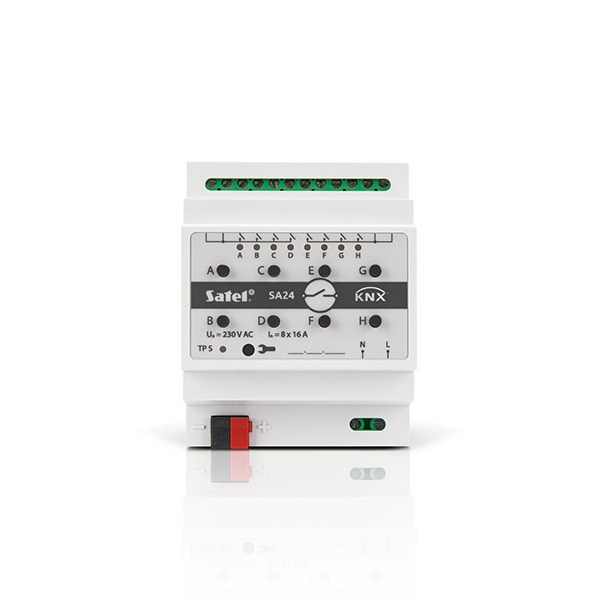 Satel KNX-SA24 smart home actuator DIN rail-mounted Switching actuator 8 channels Satel KNX-SA24 smart home actuator DIN rail-mounted Switching actuator 8 channels