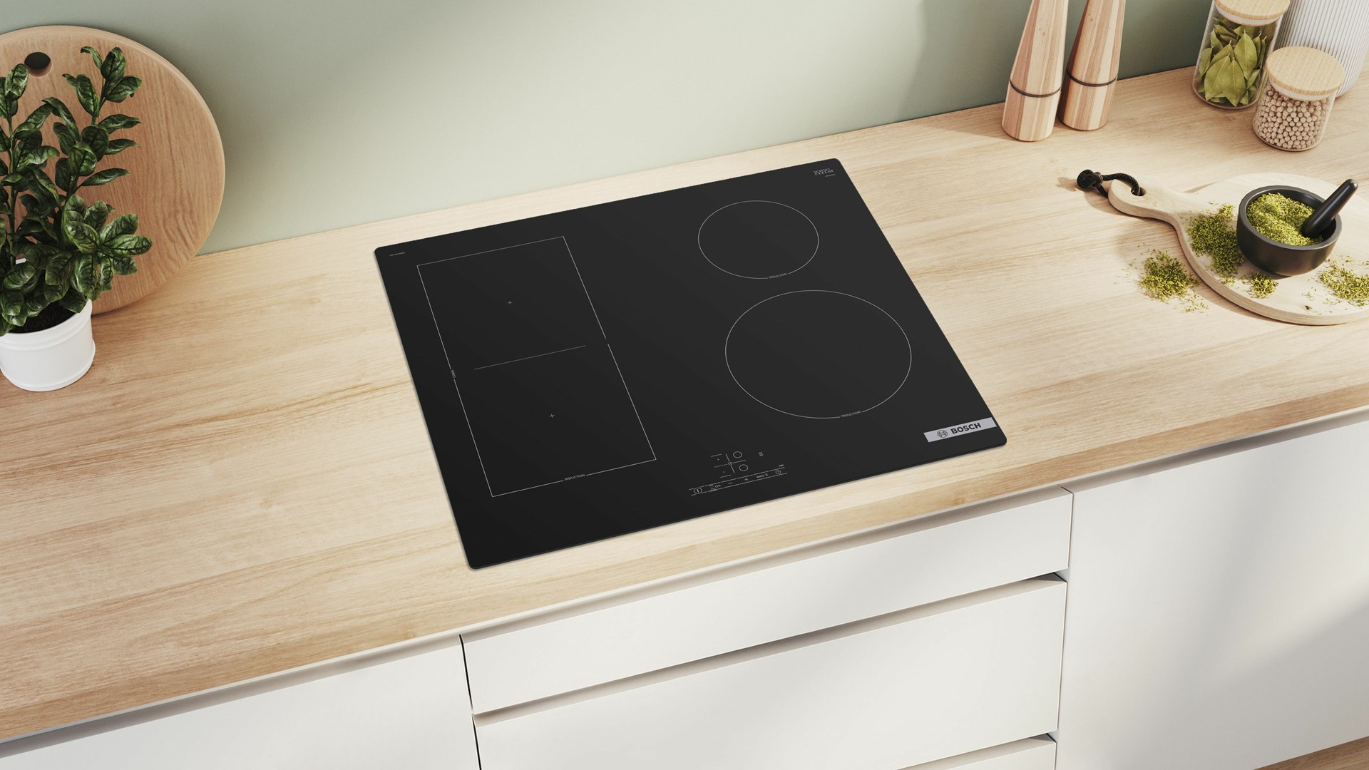 Bosch Serie 4 PVS61RBB5E hob Black Built-in 60 cm Zone induction hob 4 zone(s) Bosch Serie 4 PVS61RBB5E hob Black Built-in 60 cm Zone induction hob 4 zone(s)