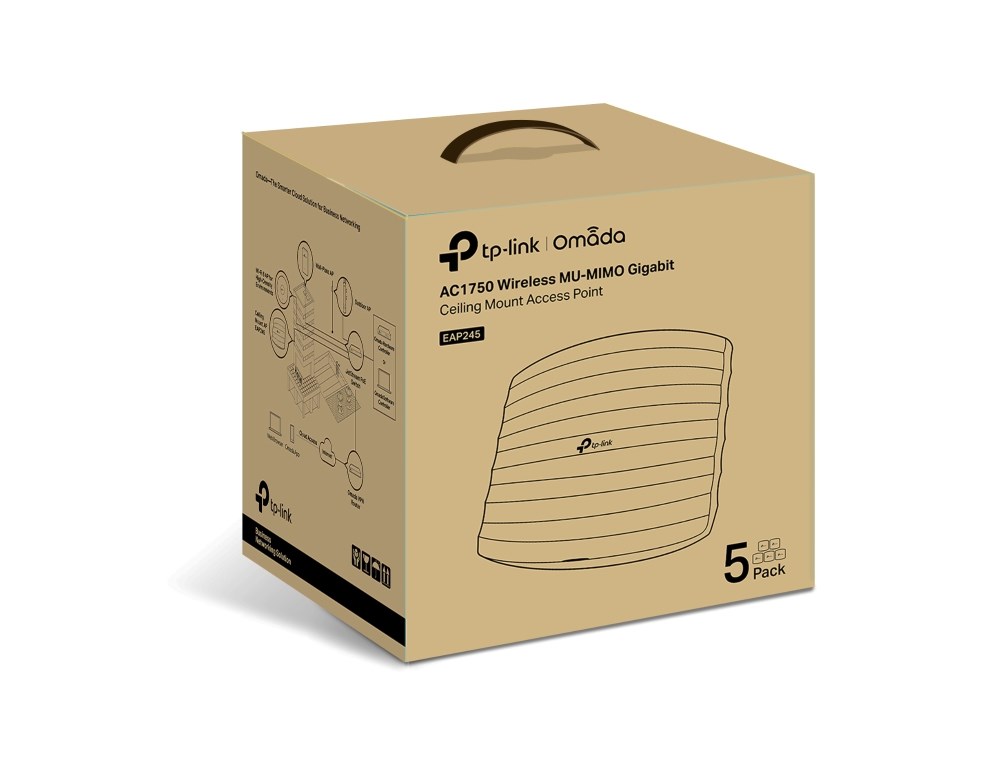TP-Link Omada EAP245(5-PACK) wireless access point 1750 Mbit/s White Power over Ethernet (PoE) TP-Link Omada EAP245(5-PACK) wireless access point 1750 Mbit/s White Power over Ethernet (PoE)