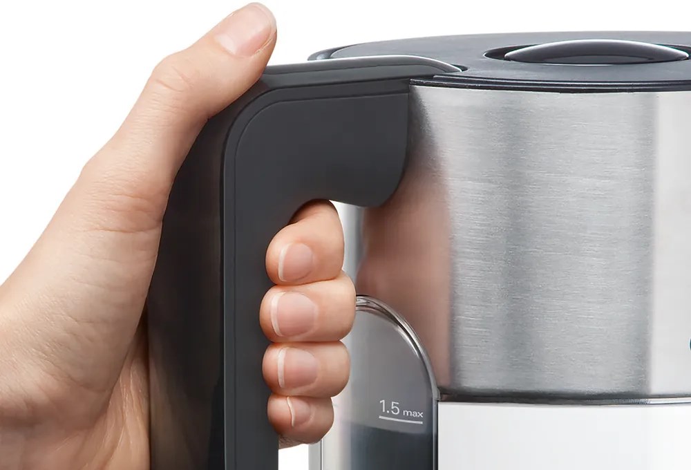Bosch TWK8611P electric kettle 1.5 L 2400 W Anthracite, Stainless steel, White Bosch TWK8611P electric kettle 1.5 L 2400 W Anthracite, Stainless steel, White