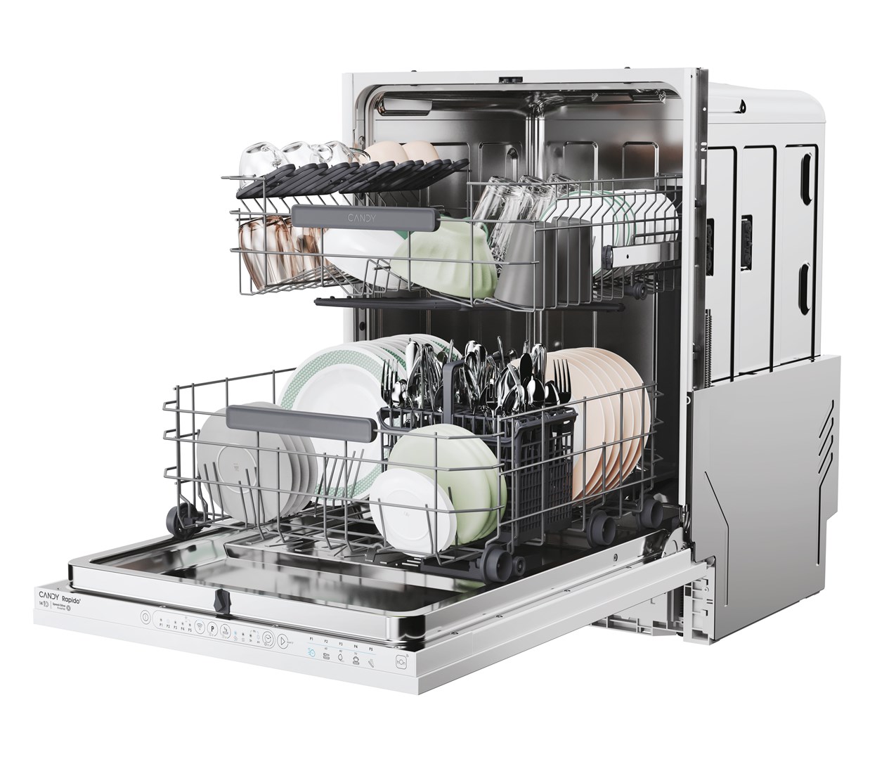 Candy RapidÓ CS 4E7L0W Fully built-in 14 place settings E Candy RapidÓ CS 4E7L0W Fully built-in 14 place settings E