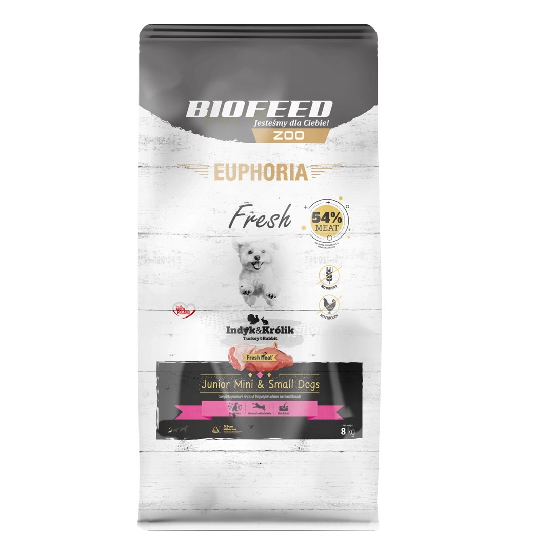 BIOFEED Euphoria Fresh Junior Mini & Small Monoprotein Turkey  - dry dog food - 8kg BIOFEED Euphoria Fresh Junior Mini & Small Monoprotein Turkey  - dry dog food - 8kg