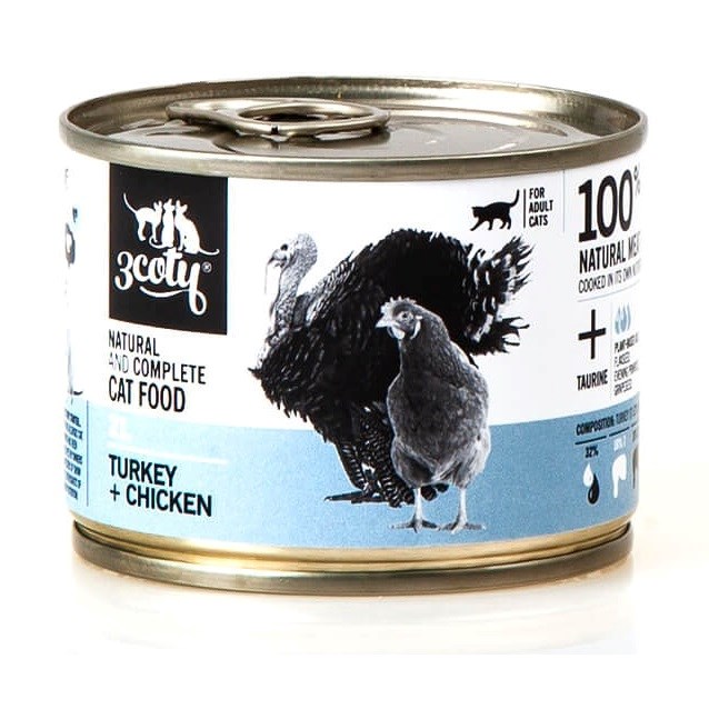 3COTY 21. Turkey and chicken - wet cat food - 180g 3COTY 21. Turkey and chicken - wet cat food - 180g