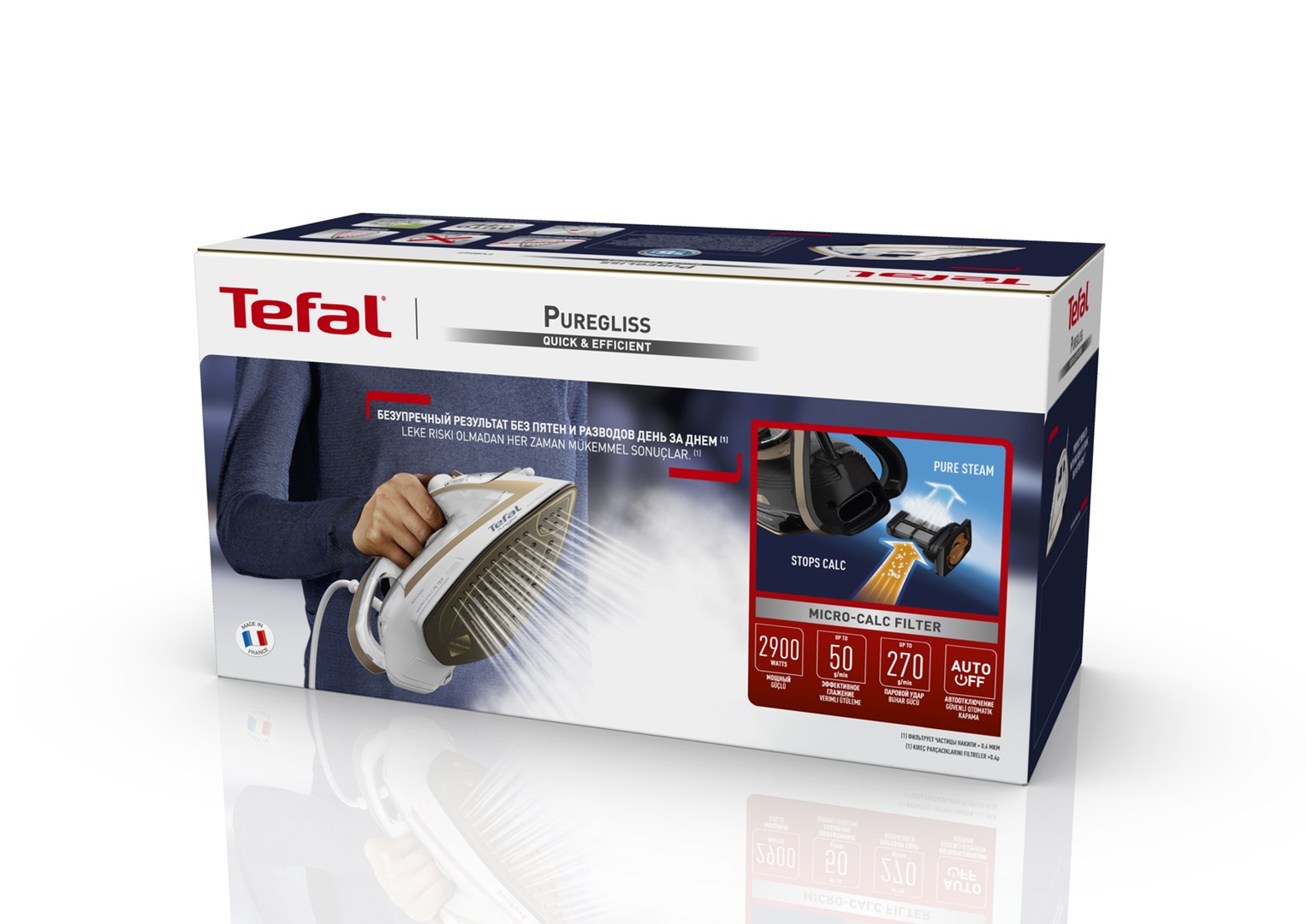 Tefal Puregliss FV8042 Dry & Steam iron Durilium AirGlide Autoclean soleplate 3000 W Bronze, White Tefal Puregliss FV8042 Dry & Steam iron Durilium AirGlide Autoclean soleplate 3000 W Bronze, White