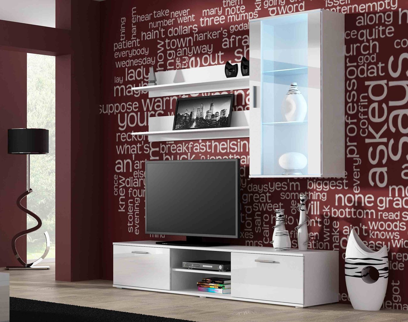 Cama hanging display cabinet SOHO white/white gloss Cama hanging display cabinet SOHO white/white gloss
