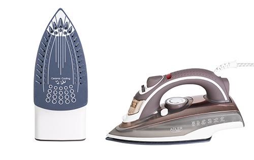 Adler AD 5030 iron Steam iron Ceramic soleplate 3000 W Brown, Grey, White Adler AD 5030 iron Steam iron Ceramic soleplate 3000 W Brown, Grey, White