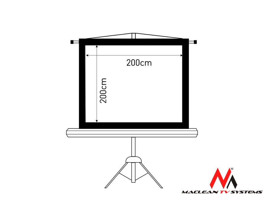 Projection Screen With 200x200 Tripods Maclean MC-680 Projection Screen With 200x200 Tripods Maclean MC-680