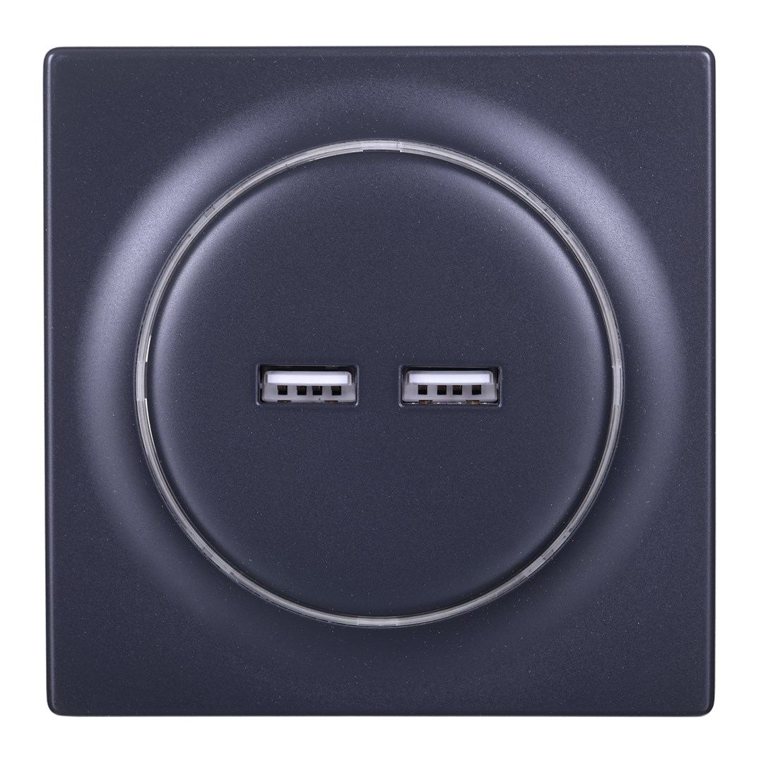 Fibaro FGWU-021-8 socket-outlet 2x USB Black Fibaro FGWU-021-8 socket-outlet 2x USB Black