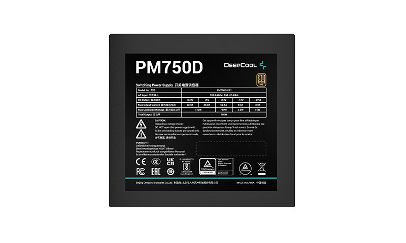 DeepCool PM750D power supply unit 750 W 20+4 pin ATX ATX Black DeepCool PM750D power supply unit 750 W 20+4 pin ATX ATX Black