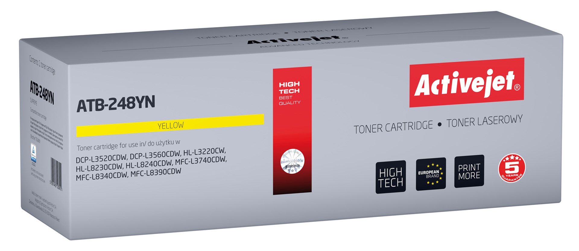 Activejet ATB-248YN Toner for Brother printers; Replacement Brother TN248Y; Supreme; 1000 pages; yellow) Activejet ATB-248YN Toner for Brother printers; Replacement Brother TN248Y; Supreme; 1000 pages; yellow)