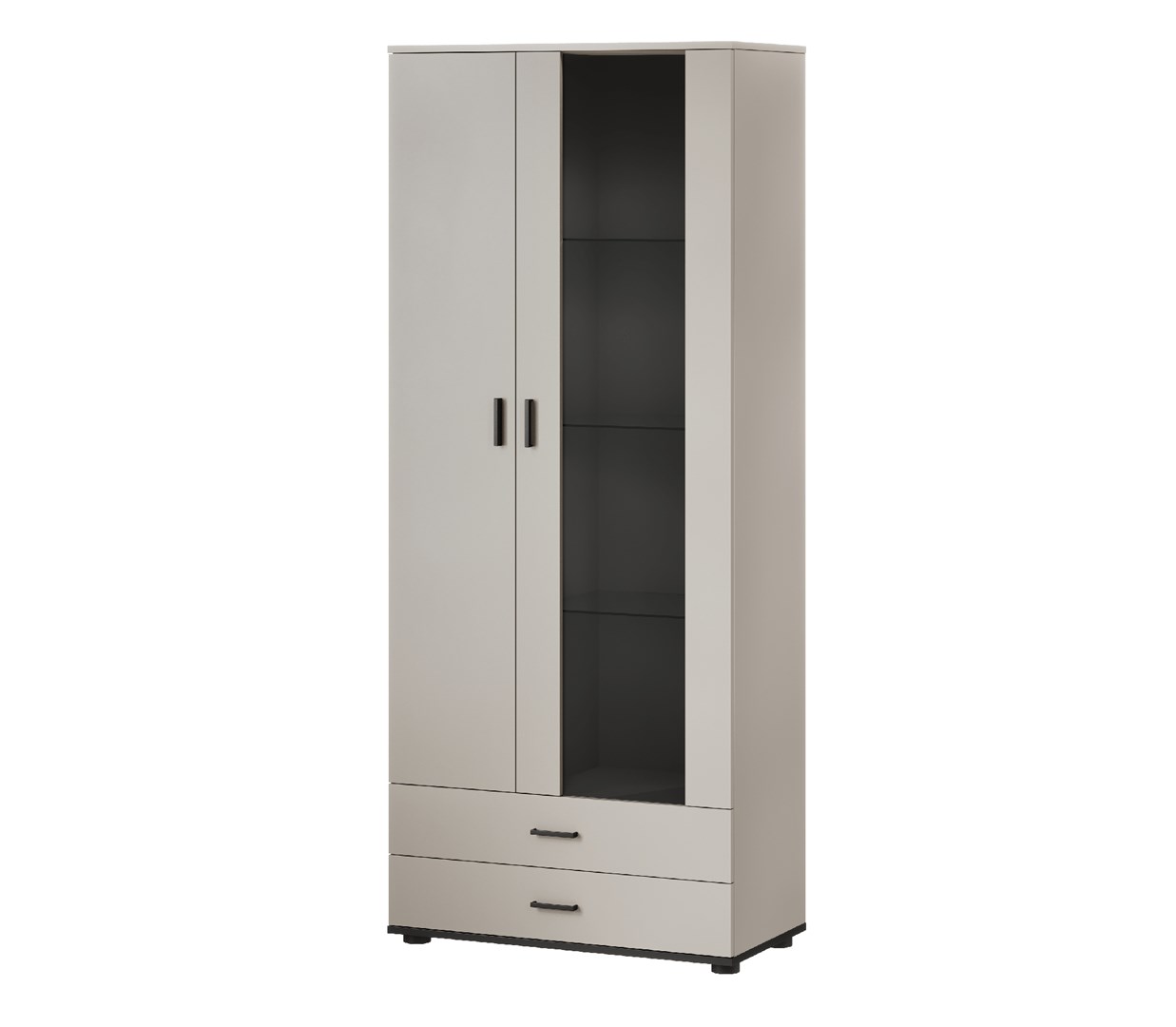 Cama S6 SOHO display cabinet 80x41x192 cashmere + black Cama S6 SOHO display cabinet 80x41x192 cashmere + black