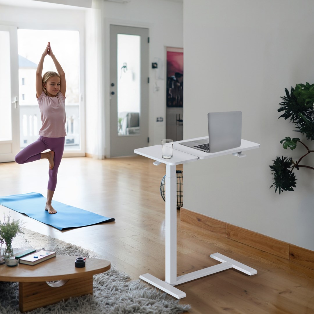 Maclean mobile desk/laptop stand, white, height adjustment 76-109cm, max. 30kg , MC-120 W Maclean mobile desk/laptop stand, white, height adjustment 76-109cm, max. 30kg , MC-120 W