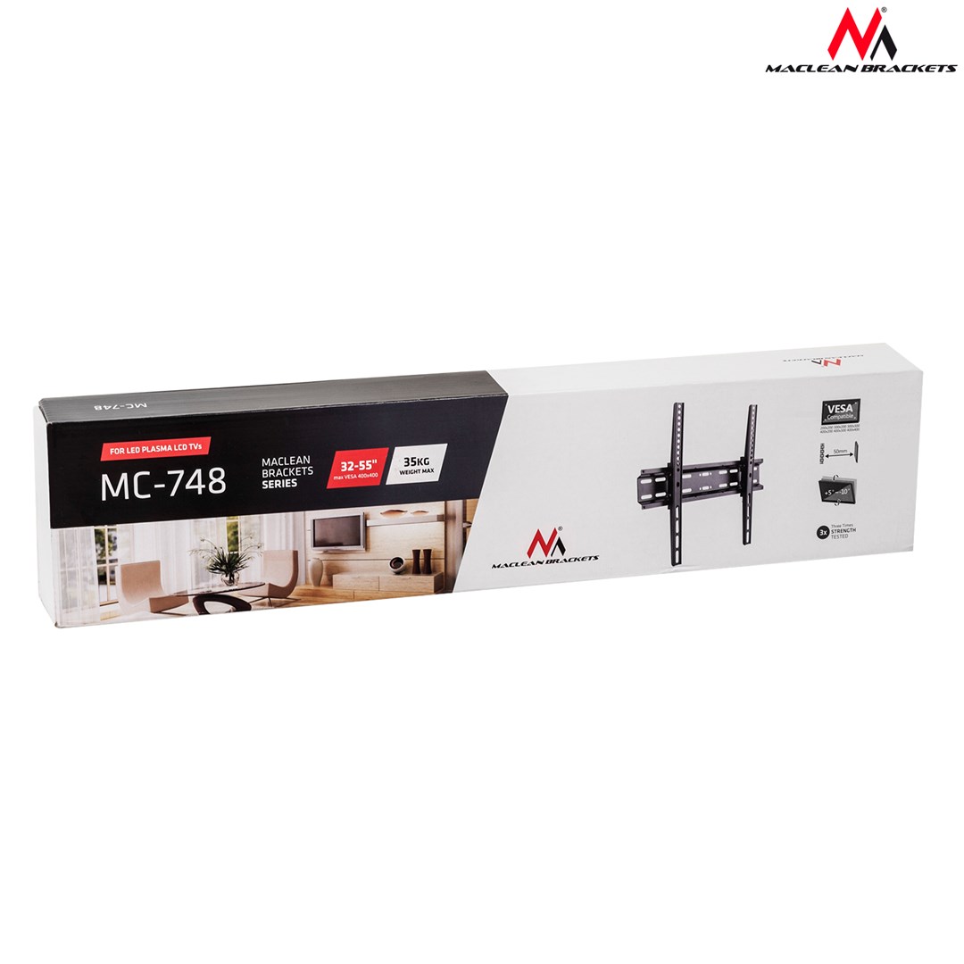 LCD LED Plasma TV Mount Wall Slim Mount Max. 32-70" Up To 35kg Maclean MC-748 LCD LED Plasma TV Mount Wall Slim Mount Max. 32-70" Up To 35kg Maclean MC-748