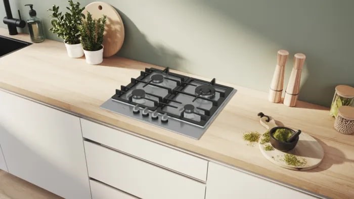 Bosch Serie 6 PCH6A5I90 hob Stainless steel Built-in 60 cm Gas 4 zone(s) Bosch Serie 6 PCH6A5I90 hob Stainless steel Built-in 60 cm Gas 4 zone(s)