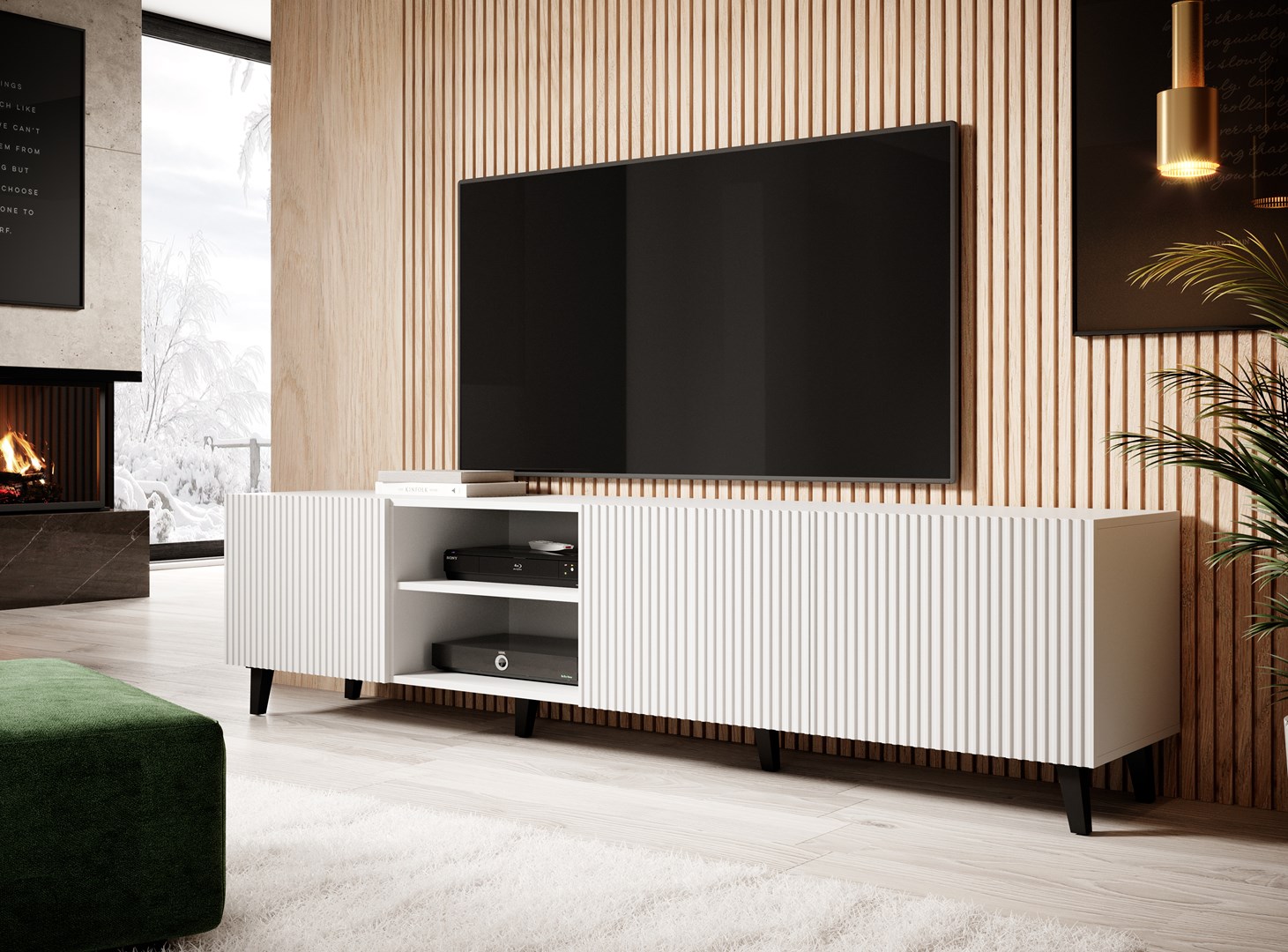 Cama RTV cabinet PAFOS 200x42x52 White matt Cama RTV cabinet PAFOS 200x42x52 White matt