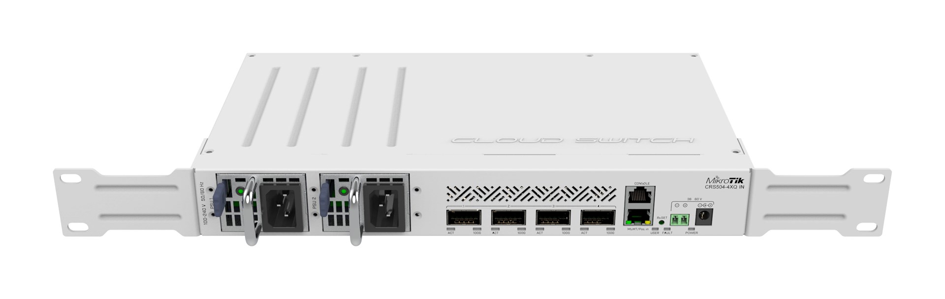Mikrotik CRS504-4XQ-IN network switch Managed Fast Ethernet (10/100) Power over Ethernet (PoE) White Mikrotik CRS504-4XQ-IN network switch Managed Fast Ethernet (10/100) Power over Ethernet (PoE) White