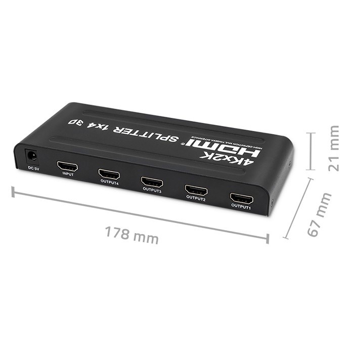 Qoltec 51798 Active HDMI Splitter 4 x HDMI 4K x 2K | 3.4Gb/s Qoltec 51798 Active HDMI Splitter 4 x HDMI 4K x 2K | 3.4Gb/s