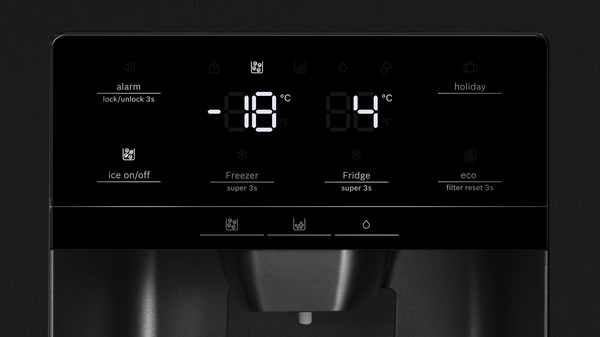 Bosch Serie 6 KAD93ABEP side-by-side refrigerator Freestanding 562 L E Black Bosch Serie 6 KAD93ABEP side-by-side refrigerator Freestanding 562 L E Black