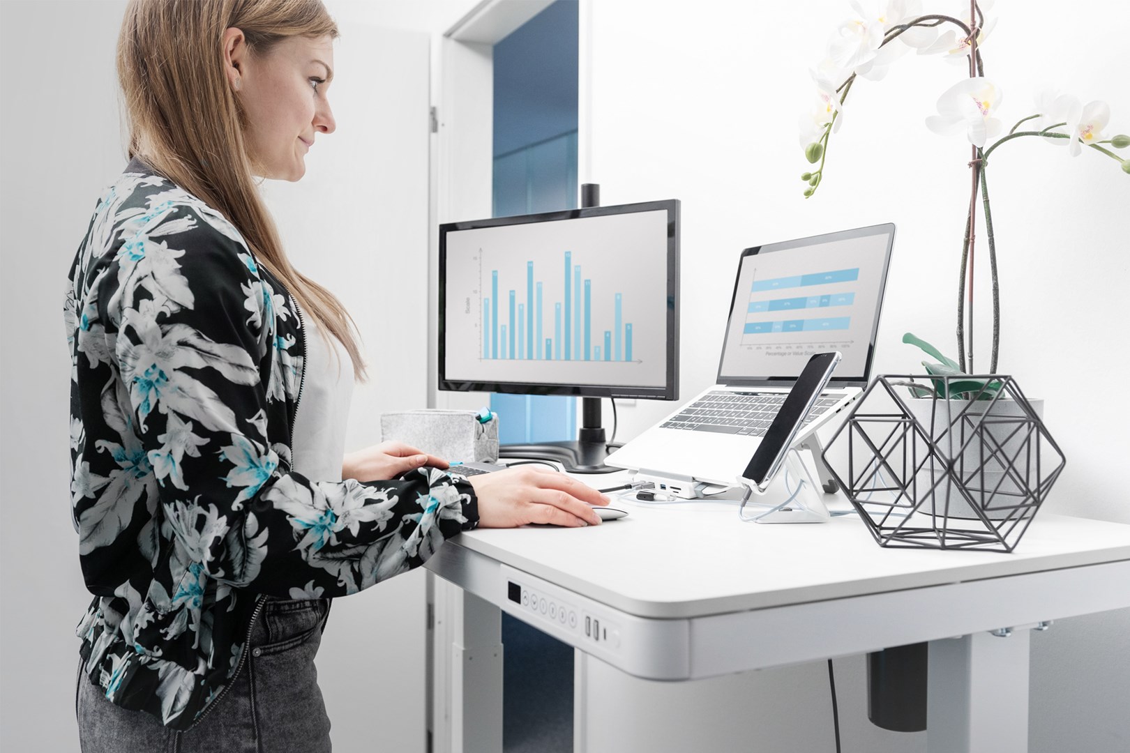 Digitus Electric Height-Adjustable Desk with USB-Charger and Drawer Digitus Electric Height-Adjustable Desk with USB-Charger and Drawer