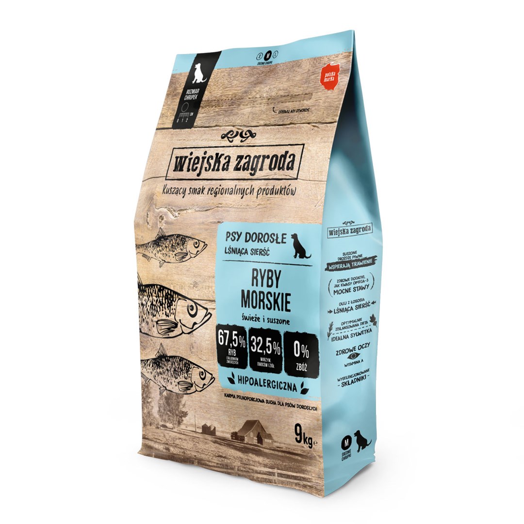 WIEJSKA ZAGRODA Sea Fish Crunchy M - Dry Food for Dogs - 9 kg WIEJSKA ZAGRODA Sea Fish Crunchy M - Dry Food for Dogs - 9 kg