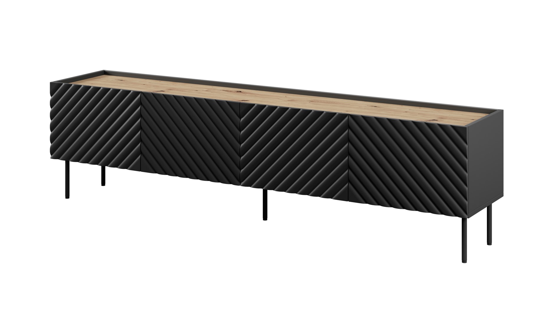 4D RTV cabinet ONDA 200x40x35-54 black (standing or wall mounted) 4D RTV cabinet ONDA 200x40x35-54 black (standing or wall mounted)