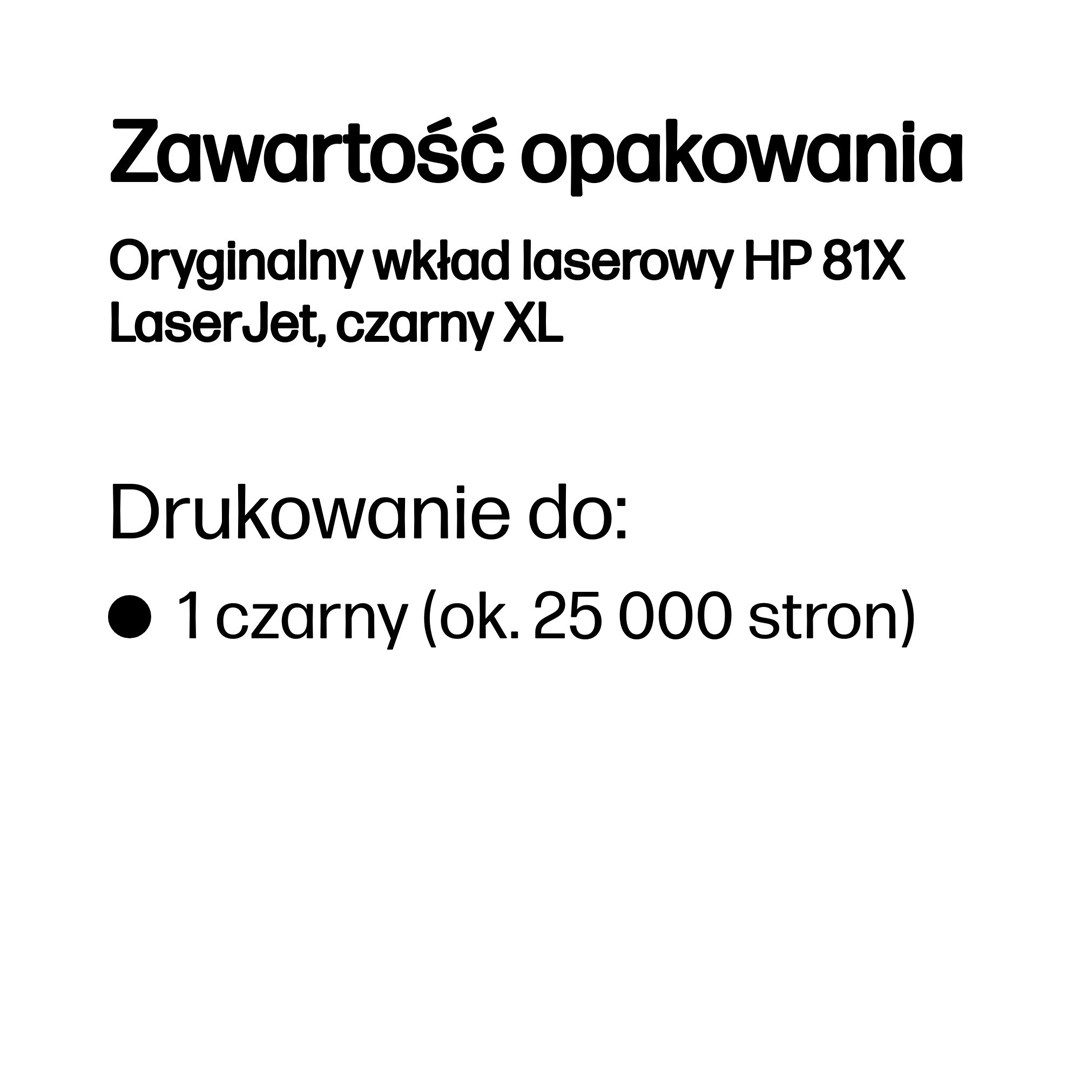 HP 81X High Yield Black Original LaserJet Toner Cartridge HP 81X High Yield Black Original LaserJet Toner Cartridge