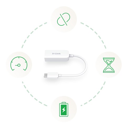 D-Link USB-C to 2.5G Ethernet Adapter D-Link USB-C to 2.5G Ethernet Adapter