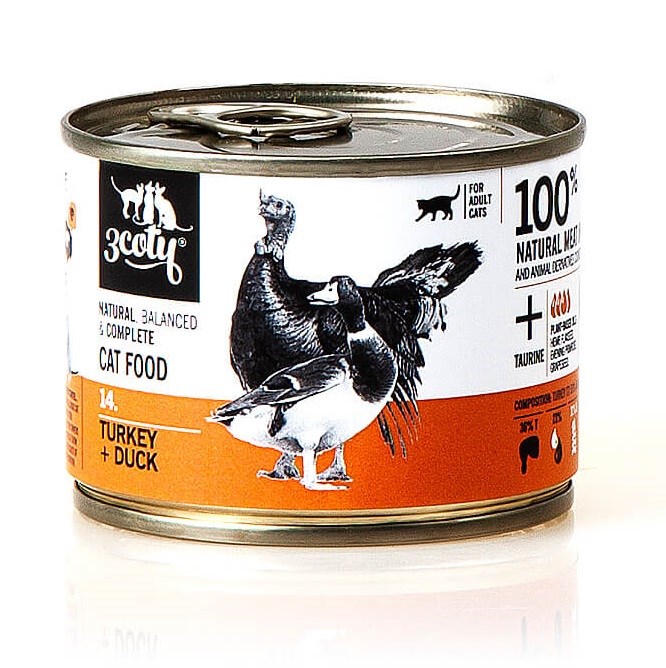 3COTY 14. Turkey and duck - wet cat food - 180g 3COTY 14. Turkey and duck - wet cat food - 180g