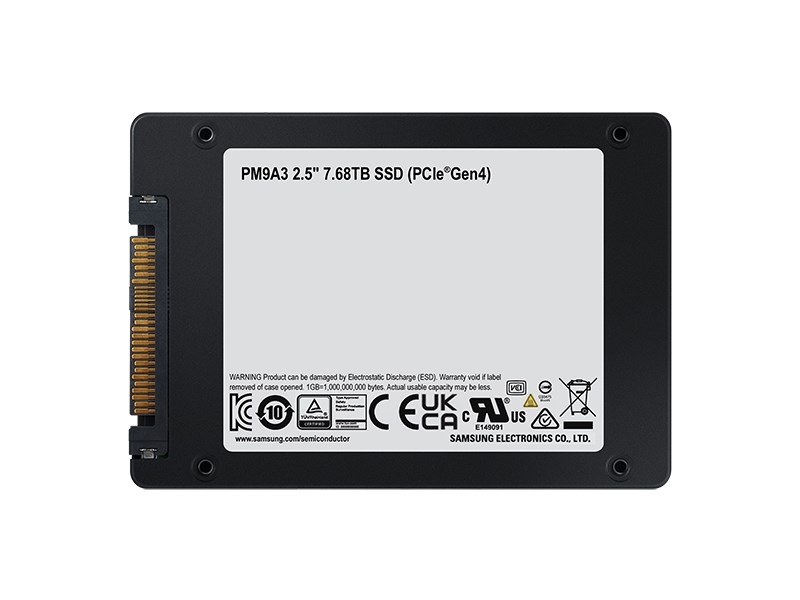 Samsung PM9A3 7.68 TB 2.5" PCI Express 4.0 NVMe V-NAND TLC Samsung PM9A3 7.68 TB 2.5" PCI Express 4.0 NVMe V-NAND TLC