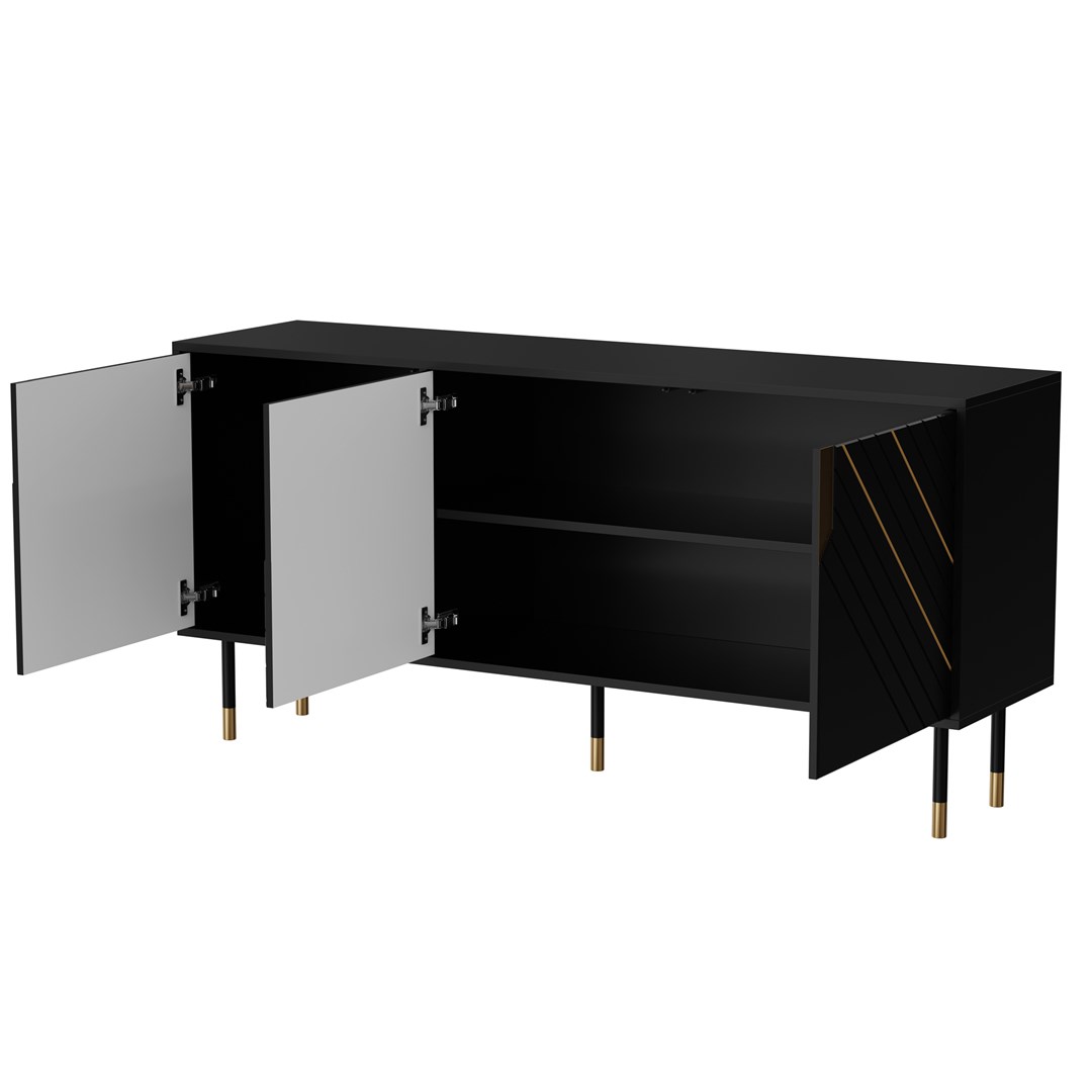 Cama 3D MOUNTAIN chest of drawers 154x40x72 black + gold Cama 3D MOUNTAIN chest of drawers 154x40x72 black + gold