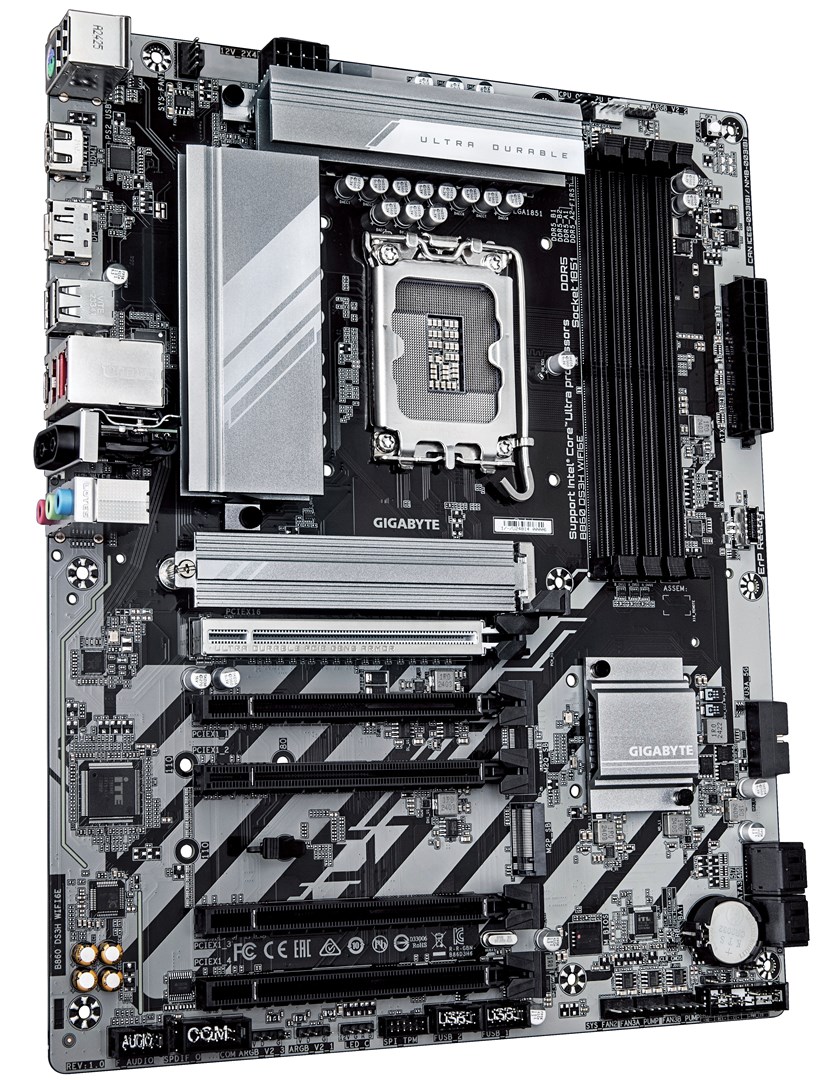 GIGABYTE B860 DS3H WIFI6E Motherboard - Intel Core Ultra Series CPUs, 8+1+2+2 Phases VRM, up to 9066MHz DDR5, 1xPCIe 5.0 + 1xPCIe 4.0 M.2, 2.5GbE LAN, WIFI 6E, USB 3.2 Gen 2x2 GIGABYTE B860 DS3H WIFI6E Motherboard - Intel Core Ultra Series CPUs, 8+1+2+2 Phases VRM, up to 9066MHz DDR5, 1xPCIe 5.0 + 1xPCIe 4.0 M.2, 2.5GbE LAN, WIFI 6E, USB 3.2 Gen 2x2