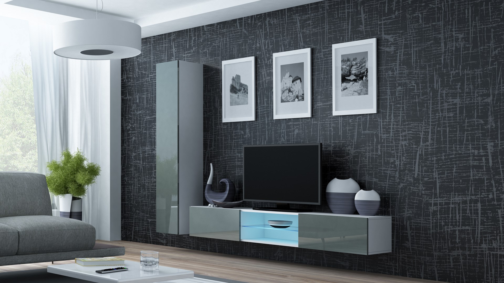 Cama Full cabinet VIGO '180' 180/40/30 white/grey gloss Cama Full cabinet VIGO '180' 180/40/30 white/grey gloss