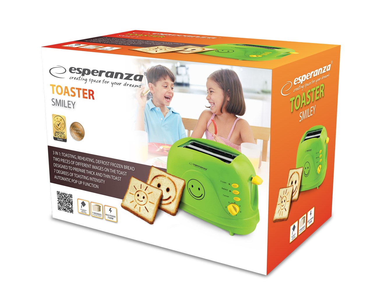 Esperanza EKT003 Toaster 750 W Green Esperanza EKT003 Toaster 750 W Green