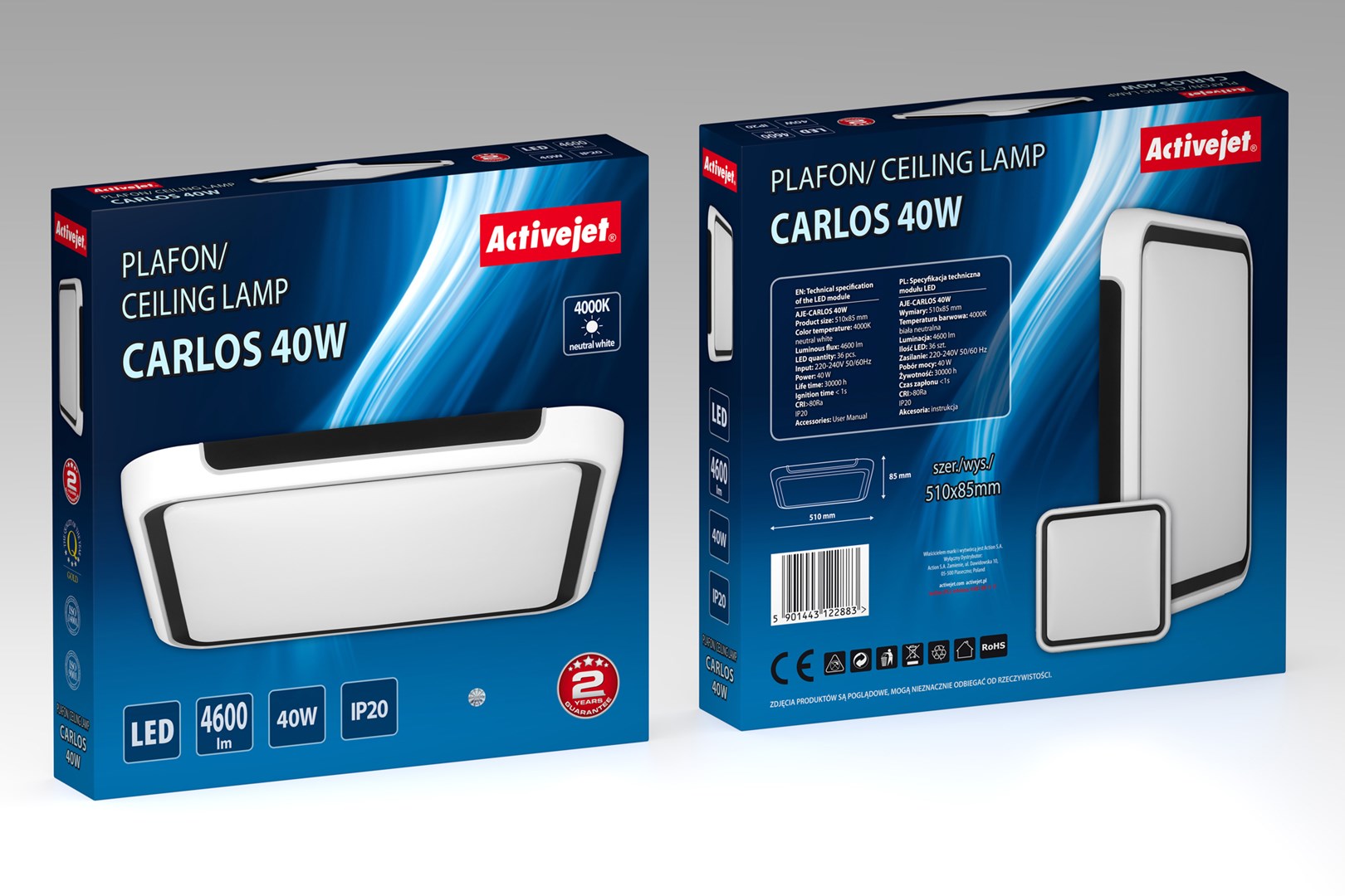 Activejet LED ceiling light AJE-CARLOS 40W Activejet LED ceiling light AJE-CARLOS 40W