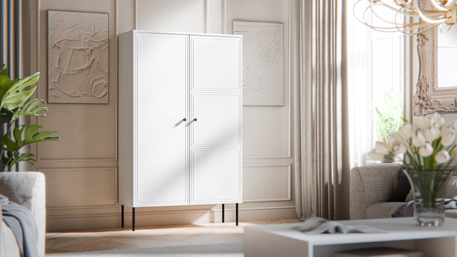 PALAZZO BIS display cabinet 100x39x166 white matt PALAZZO BIS display cabinet 100x39x166 white matt